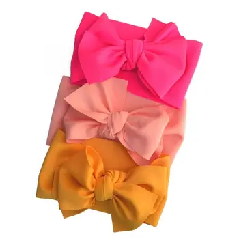 

3 Pcs Baby Big Knot Bow Headband Girls Oversized Hair Bows Headwrap Kids Turban F3ME