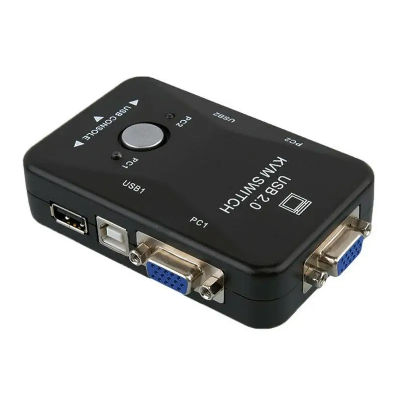 B VGA коммутатор 2 в 1 выход vga kvm два хоста поделиться монитором usb клавиатура мышь компьютер - Цвет: B
