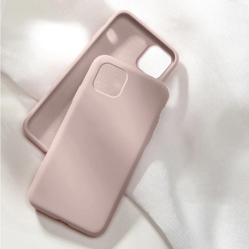 Роскошный официальный силиконовый чехол для iPhone 11 Pro MAX XS XR X чехол с логотипом для Apple iPhone 7 8 6S 6 Plus чехол funda - Цвет: 9.Sand Pink