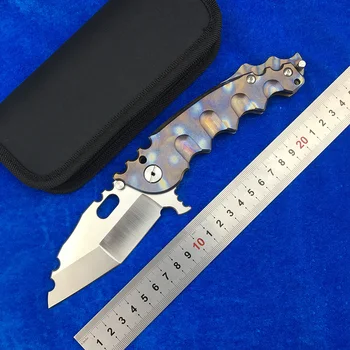 

LEMIFSHE war ball bearing Flipper folding knife VG10 blade TC4 titanium alloy handle camping hunting outdoor fruit knife EDC too