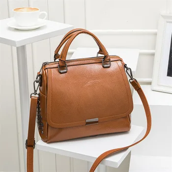 

2020 New Style Boston Handbag Shoulder Cross-body Elegant WOMEN'S Bag Women's WOMEN'S Leather Bags