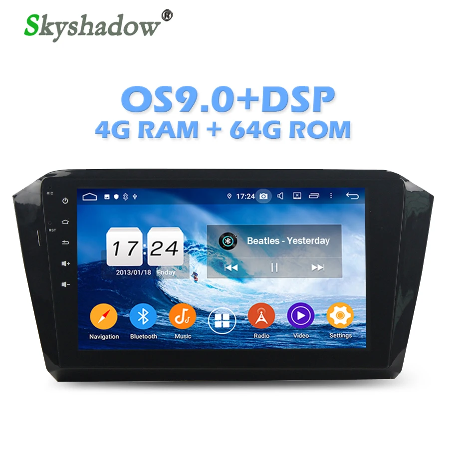 Ips DSP Android 9,0 4 Гб ОЗУ 64 Гб ПЗУ автомобильный dvd-плеер Wifi 4G Bluetooth RDS радио gps карта для VW Magotan