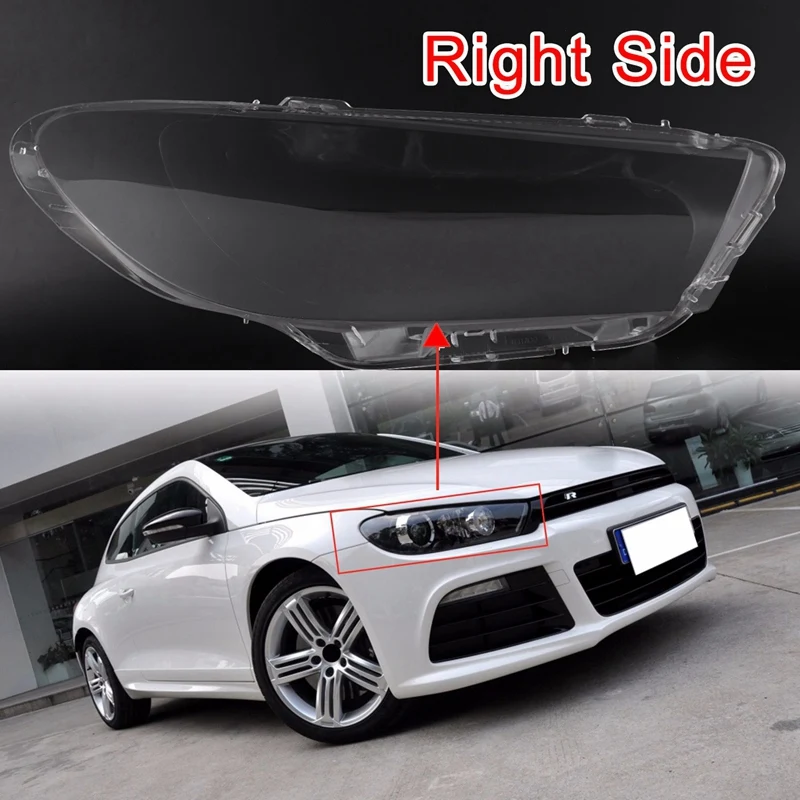 Pair(Left + Right) Car Headlight Lens Cover For Scirocco 2008-2014