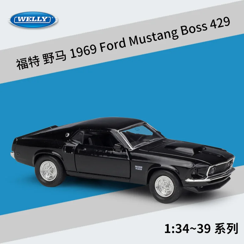 Модель автомобиля WELLY 1:36 1969 Ford Mustang Boss 429 из сплава металлическая модель с коробкой