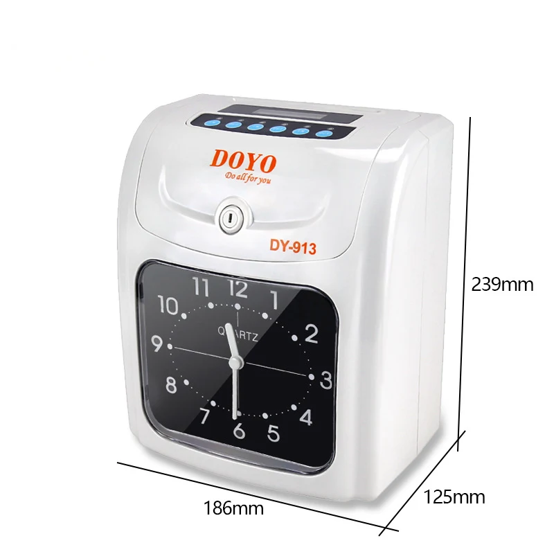 Attendance Machine Punch Card English Button Attendance Machine With Built-in Battery Electronic Time Clock Automatic Print Conversion