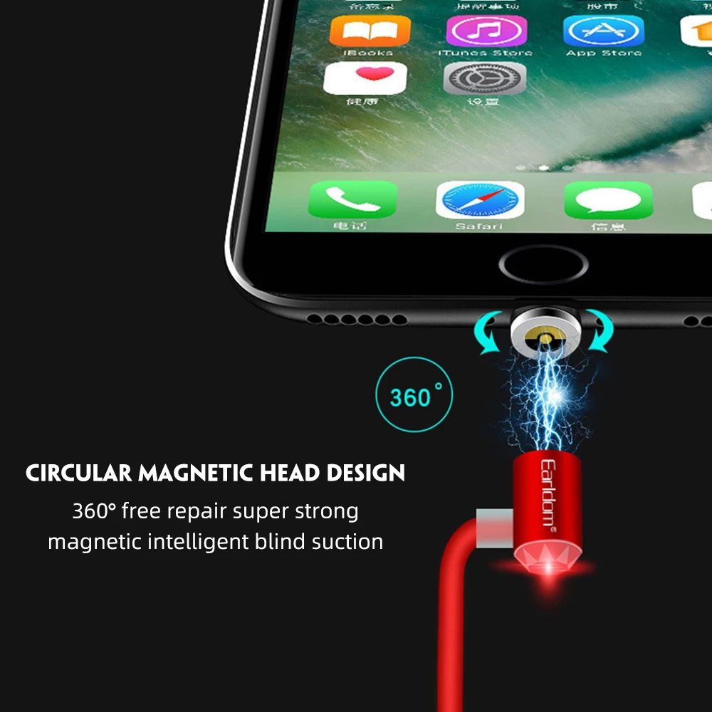 FDBRO локоть Сильный магнитный 2.1A зарядный кабель lighttin для iPhone X Micro usb type C для samsung S8 S9 Магнитный зарядный шнур