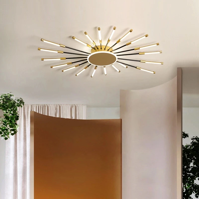 Modern Decorative Ceiling Lamp New Fireworks Led Chandelier Living Room Bedroom Home Decor Fashion Crystal Suspension Luminaire round chandelier