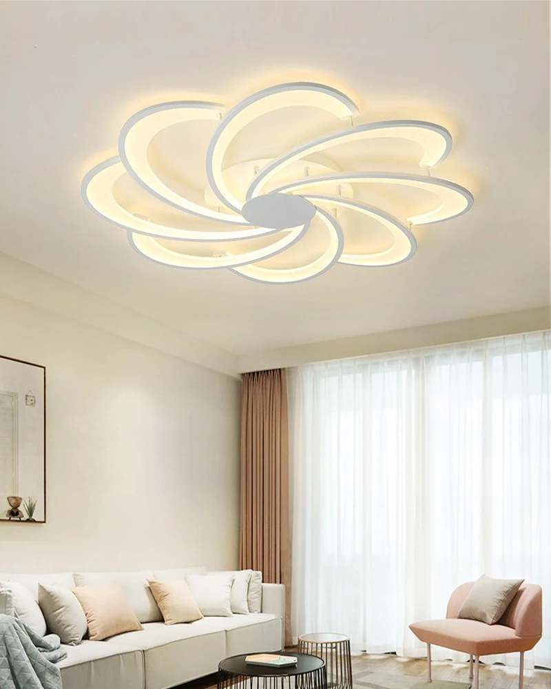 

European-stye Individuality Flower Round LED Ceiling Lights Modern Simple Creative Atmosphere Household Ceiling Lamp Luminaires