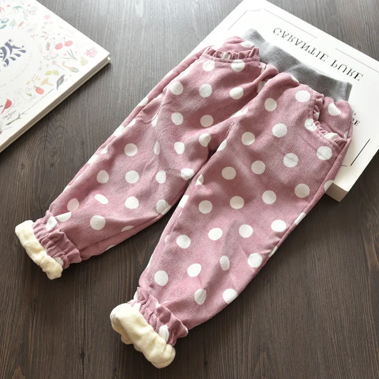Штаны для девочек детская зимняя плотная Теплая Флисовая одежда детские штаны для маленьких девочек штаны для маленьких мальчиков - Цвет: pink