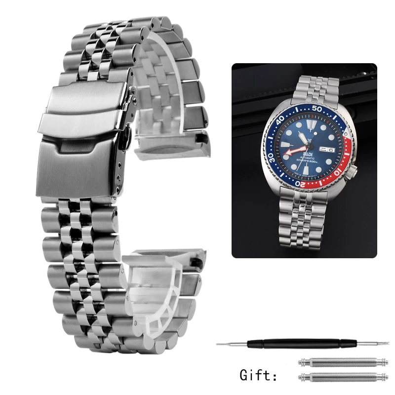 Pulseira de Relógio Inoxidável para Série Seiko Abalone Tartarugas Prospex 22 mm Srpa21 Srp777 Srpc25 Srp773 Srp775 Srp779 - Image 2