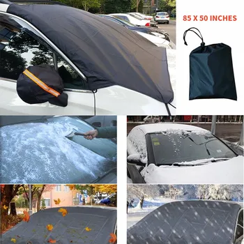 

Car Windshield Snow Cover Windscreen Sunshade Car Ice Frost Sunshade Anti-UV Dust Protector Cover With Snow Shovel 85 x 50 inch