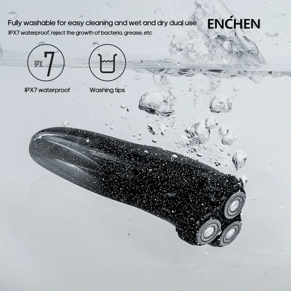  2020 Man ENCHEN BlackStone3 3D Electric Shaver IPX7 Waterproof Wet & Dry Dual Use LCD Electric Shav