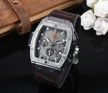 

NEW HUBLOT Luxury Brand quartz Mens Watches Quartz Watch Stainless Steel Strap men's wristwatch classic business dress watch