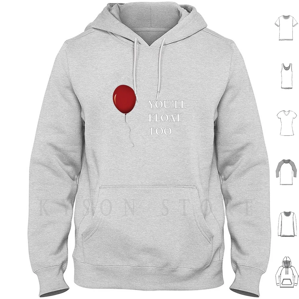 You'll Float Too Hoodie Long Sleeve It Clown Clowns Penny Wise Richie Eddie Lover Loser 1990 Horror Beverly Losers | Мужская одежда