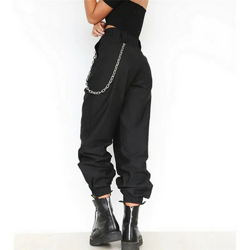 women's plus size black cargo pants