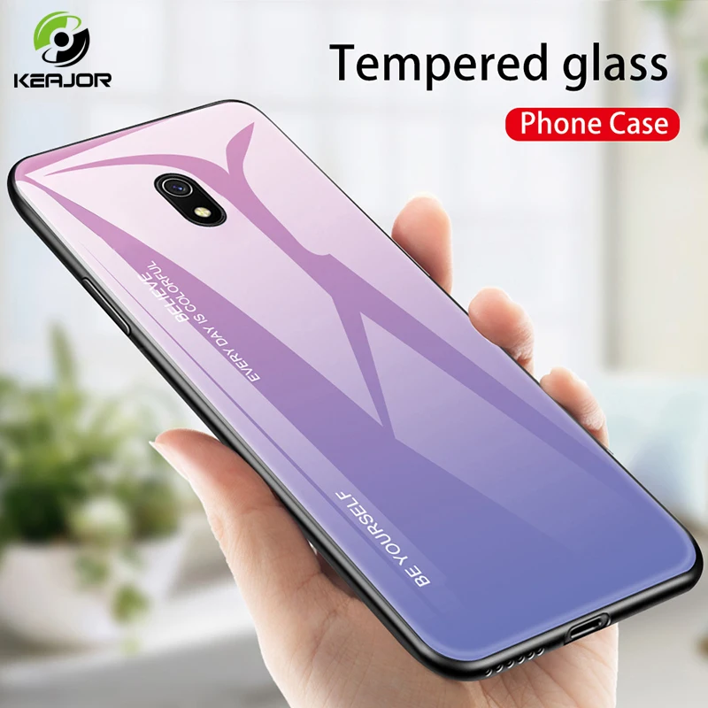 Чехол для Xiaomi Redmi 8 8A чехол из закаленного стекла Fundas градиентный цвет бампер