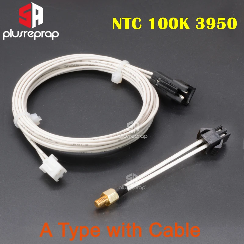 M3 Stud Screw-In Thermistor 100K NTC 3950 for 3D Printer Extruder Hotend afbeelding