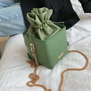 

Frosted Square Crossbody Bag 2020 Fashion New Quality PU Leather Women's Designer Handbag Lattice Chain Shoulder Messenger Bag