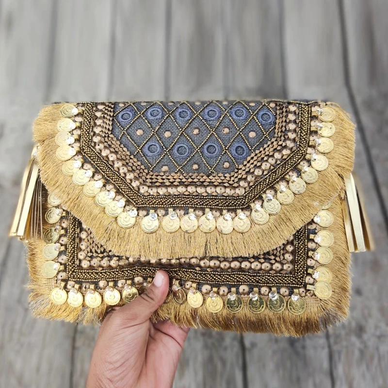 Doyutig Indian Design Women's Beads Handmade Hobo Bags Ethnic Embroidery  Tassels Bags Lady Bohemia Casual Crossbody Bags F775 - Crossbody Bags -  AliExpress