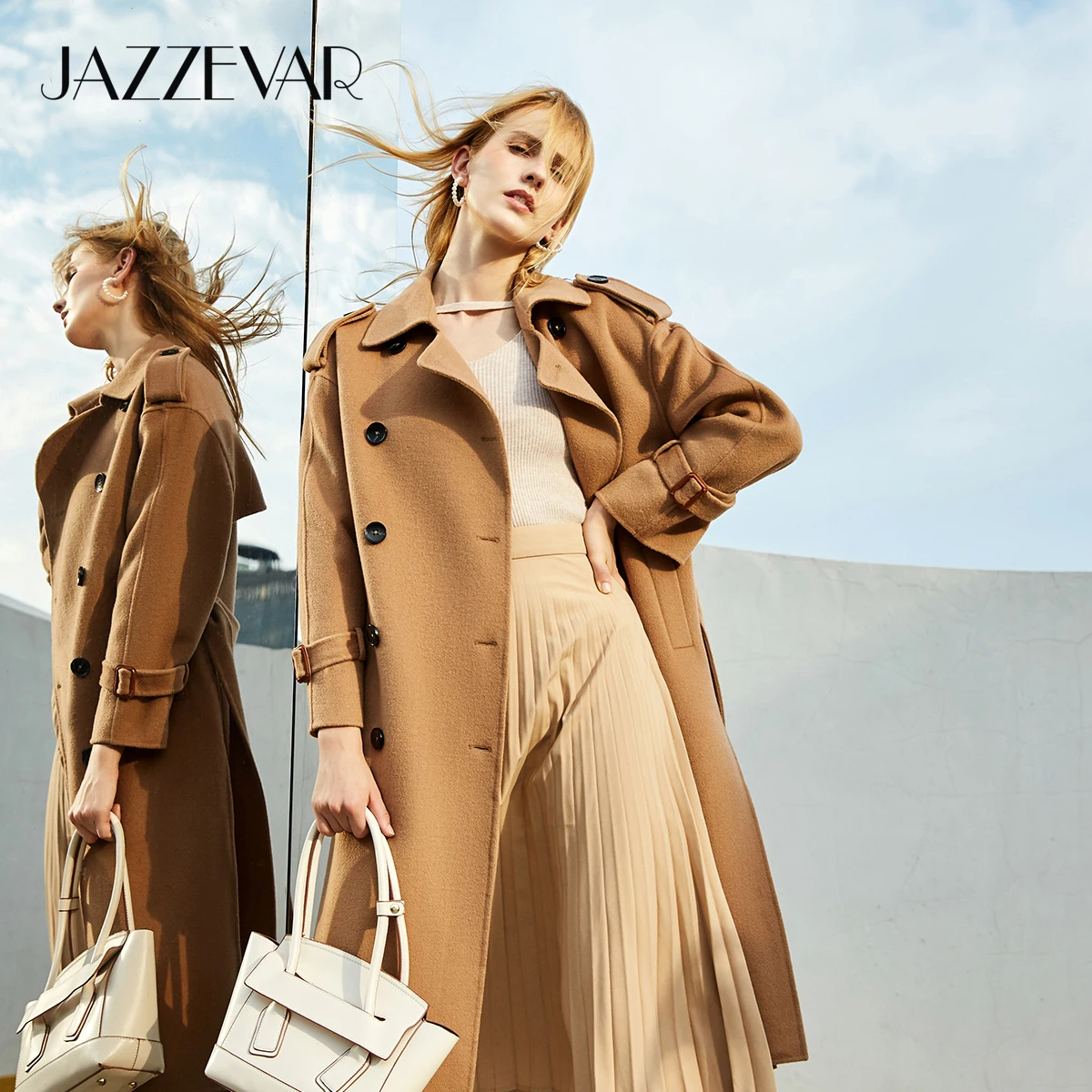 Зимнее пальто JAZZEVAR 2020 новинка модная женская верхняя одежда ручной работы