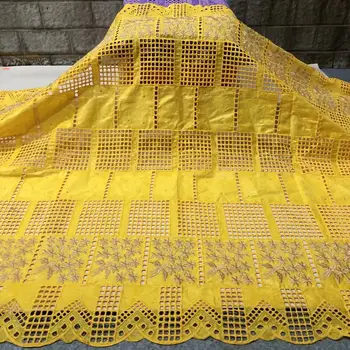 

New African BAZIN Riche Net Lace Fabric With Diamond Embroidery african Punch Cotton Fabric 5 Yards For Dress