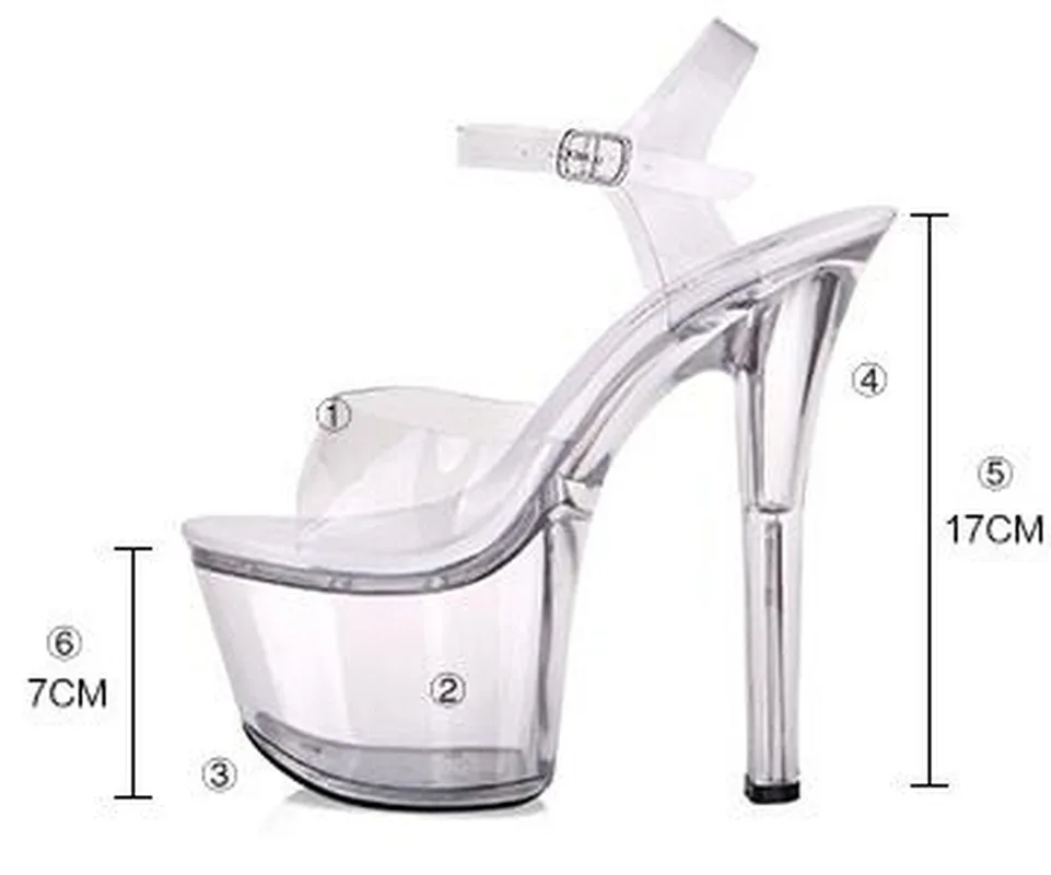 Сандалии Для женщин Soulier Femme модель сценических шоу стильная обувь на высоком каблуке 10-20 см защитная пленка высокой прозрачности водонепроницаемые сандалии Large-size35-42