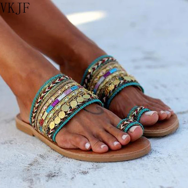 Women Shoe Summer Greek Style Boho Folk-custom Artisanal Ladies