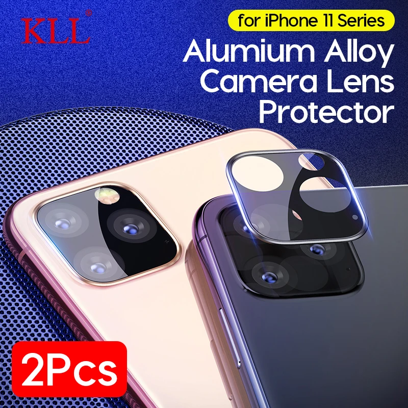 

2Pcs/lot Aluminum Alloy Camera Lens Protector for Apple iPhone 11 Pro Max 9H Anti-Scratch Back Camera Full Cover Tempered Glass