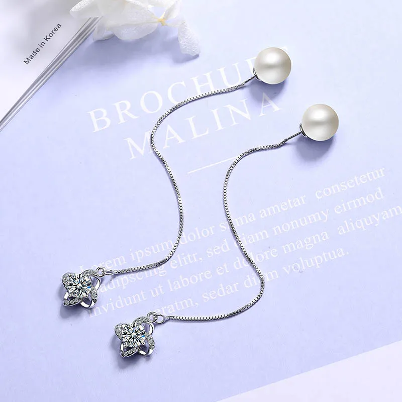 Bague Ringen длинные серьги с жемчугом, Настоящее натуральное пресноводное серебро 925 пробы, ювелирные изделия с жемчугом для женщин, Свадебная вечеринка
