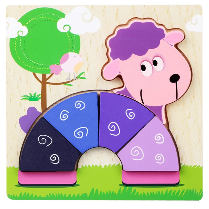 Puzzle Wooden Toys Building For Baby Early Educational (24)