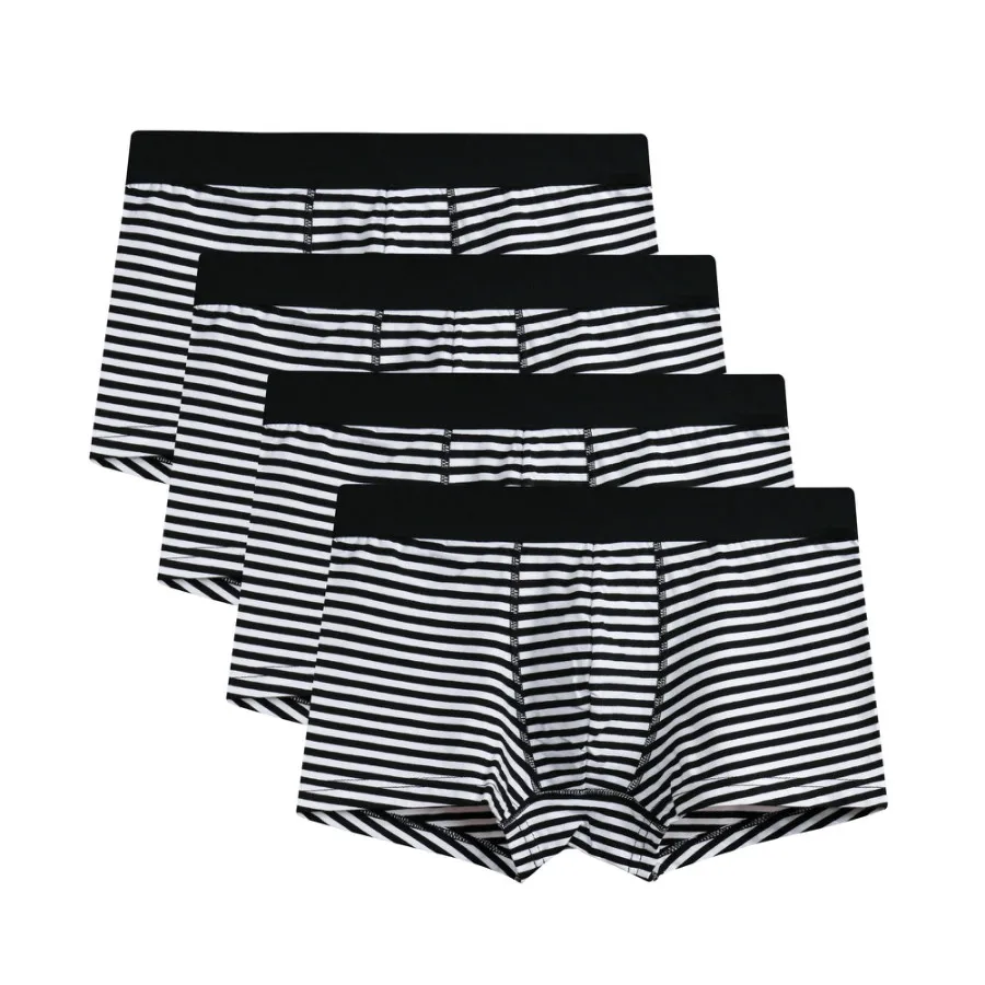 4Pcs A0125 Black L6 4 шт./партия, лидер продаж, мужские боксеры, нижнее белье, летние, Cueca, цветные, хлопковые, мужские трусы, эластичные шорты, боксеры, чистый цвет, мужские трусы, наборы - Цвет: 4Pcs A0125 Black L6