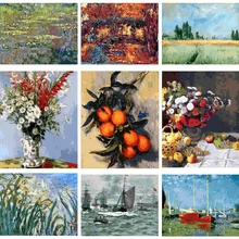YIJIE – peinture par nombres, dessin par impression sur toile, cadeau artistique, avec les nombres de james Monet, peinture peinte à la main