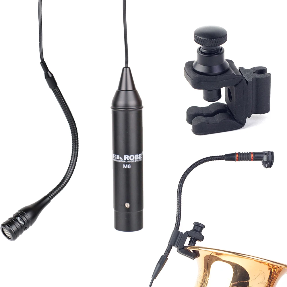 Cardioid Condenser Microphone System Clip on Musical Instruments for Saxophone Trumpet Sax Horn Tuba flute Clarinet piano violin 