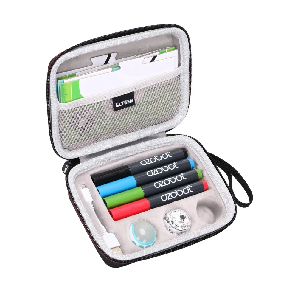 LTGEM чехол для переноски для Ozobot Evo, подключаемый через приложение, кодирующий робот-подходит для usb-кабеля для зарядки/игрового поля/кожи/4 цвета