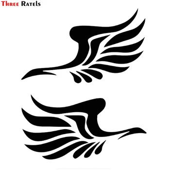 

Three Ratels FTZ-182# 12x14.4cm Guardian Angel Wings Lovely Reflective Car Stickers Rearview Mirror On The Fly Section