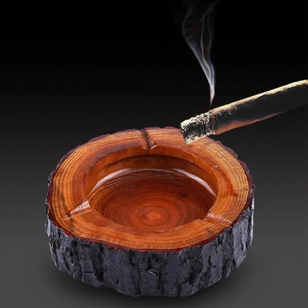 Портативная деревянная круглая пепельница для дома пепельница Портативный анти-обжигающий держатель для сигарет пепельницы для курения Декор для дома и офиса