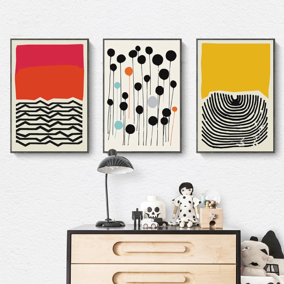 

Wall Art Canvas Painting Decoration Modern Multicolored Abstract Geomotric Picture Prints Nordic Posters Painting For Living Roo