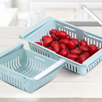 

Kitchen Storage Box Adjustable Kitchen Refrigerator Storage Rack Refrigerator Freezer Shelf Rack Pull-out Drawer Storage Box