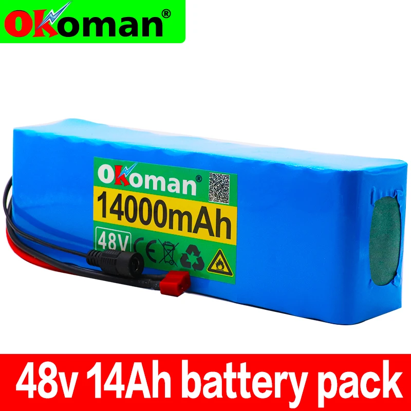 48V 14Ah 1000watt 13S3P Lithium Ion Battery Pack For MH1 54.6v E-bike Electric Bicycle Scooter With 25A Discharge BMS | Электроника