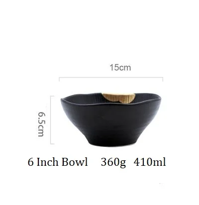6 Inch Bowl Европейский стиль ретро Керамическая мелкая чаша Золотая инкрустация рисовая чаша лапша суп чаша Бытовая Посуда - Цвет: 6 Inch Bowl