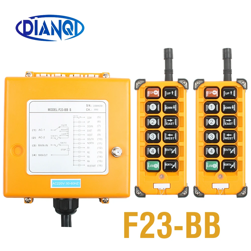 

F23-BB Industrial Wireless Radio remote controller switch 1 receiver+ 2 transmitter speed control Hoist Crane Control Lift Crane