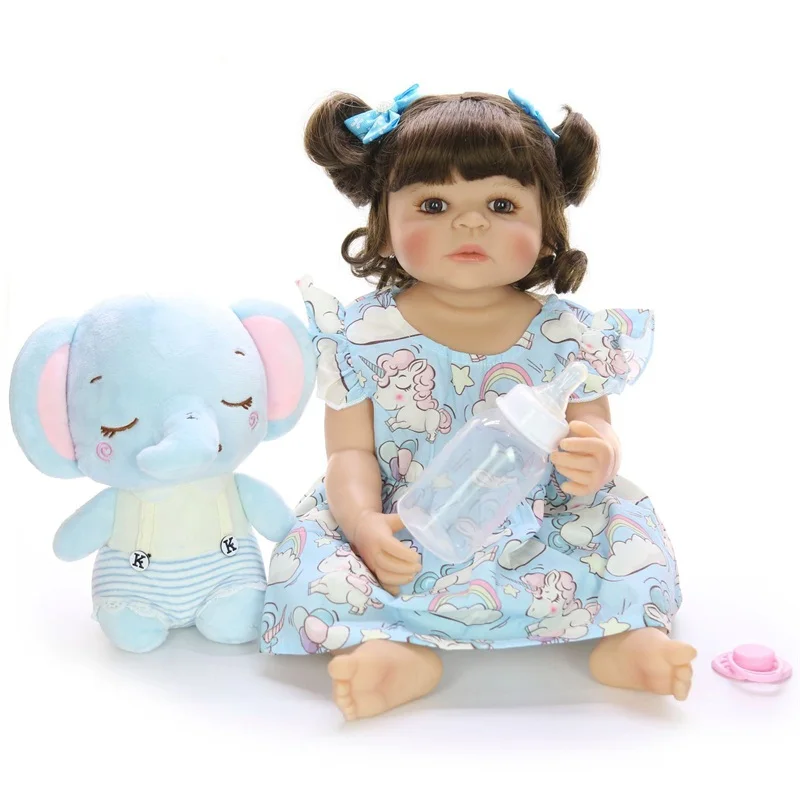 

55cm Cute Blue Elephant Bebe Reborn Doll Newborn Babies Reborn Doll Baby Gives Children The Best Birthday Christmas Gift