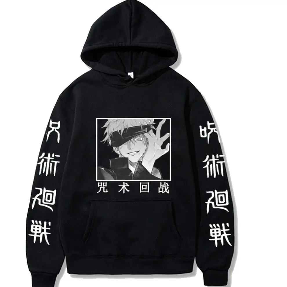 

Anime Hoodies Jujutsu Kaisen Hoodie Hip Hop Gojo Satoru Pullovers Tops Loose Long Sleeves Autumn Man Cloth