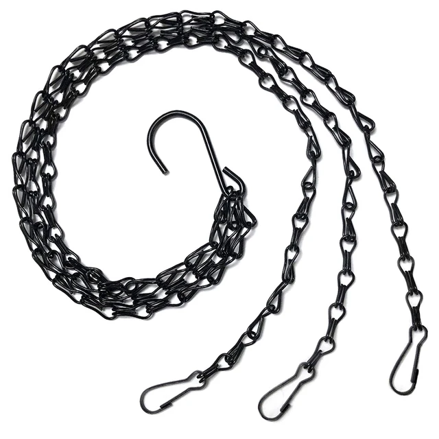 10Db Fekete Virágüzem Kosár Tartó Függő Lánc S-Alakú Horgokkal Az Otthoni Kerti Szerszámokhoz - Image 5