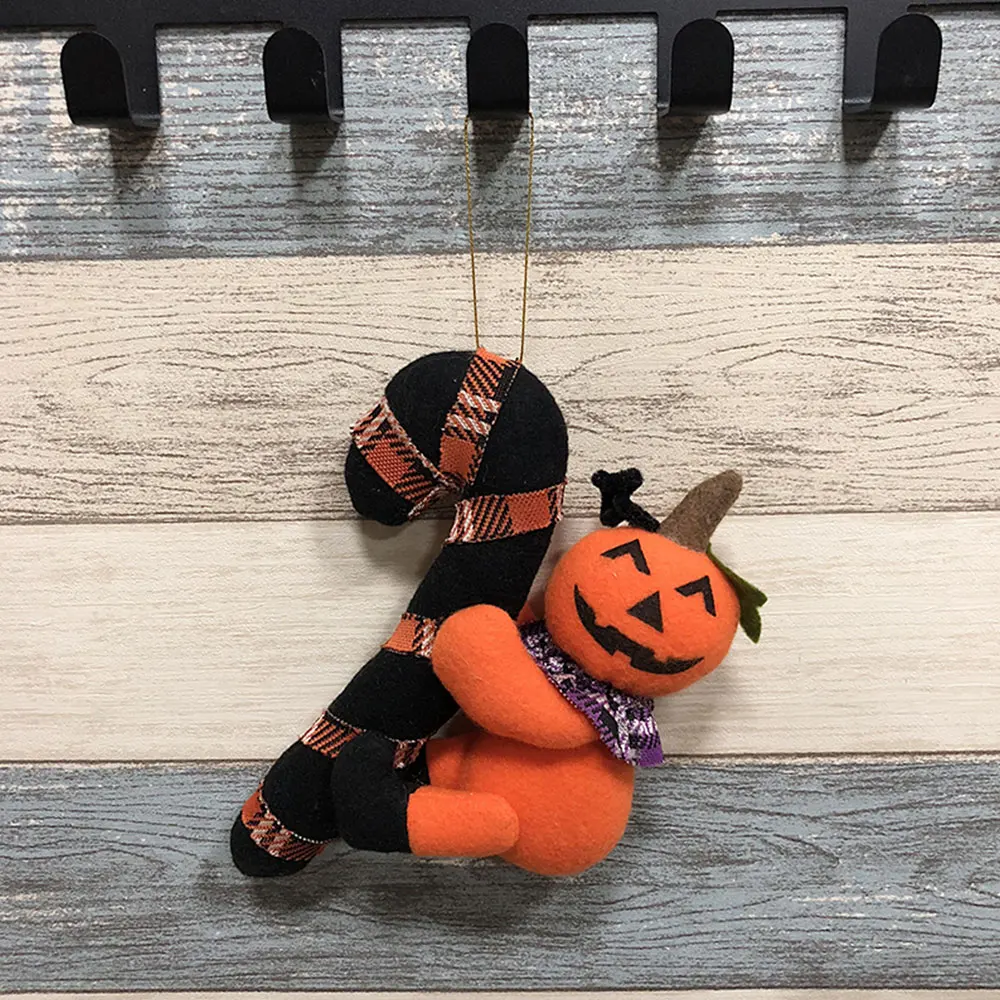 Дверь висячая плюшевая кукла дверная ручка Красивая прекрасная ткань черный Кот приведение в виде тыквы Хэллоуин реквизит - Цвет: Pumpkin