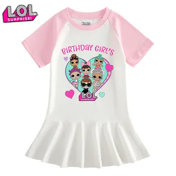 

2020 Summer Dresses LOL Surprise Dress Children's Clothing Cartoon Girls Clothing Half-sleeved Pleated Girls Dress