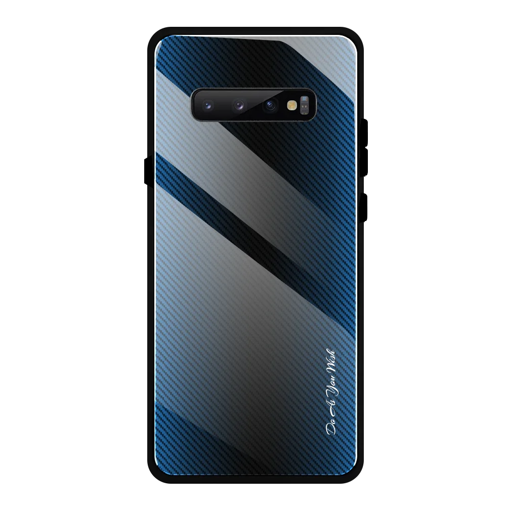 blue Для samsung Galaxy s10 9 8 plus lite Note градиентная текстура чехол из закаленного стекла для Galaxy A90 80 70 50 30 20s Роскошный чехол для телефона - Цвет: blue