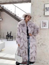 Aliexpress - 2021 Hot Sale Women’s Real Fox Fur High Street Long Overcoat Winter Warm Winter Fashion Long Real Fur Jacket Coat