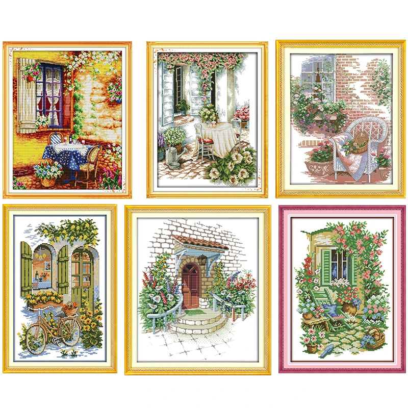 Набор для вышивки крестиком картины в виде цветов сада печать на холсте 11CT 14CT с