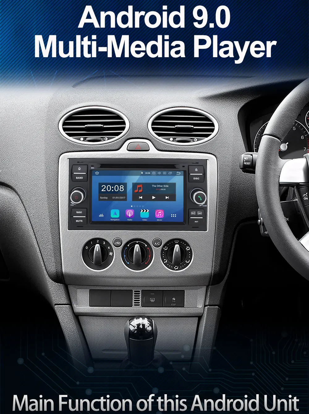 Excellent 5 USB Port Octa Core Android 9.0 Car DVD Player For Ford Mondeo Focus Fiesta Transit Galaxy Fusion C-MAX S-MAX C S MAX Car Radio 4